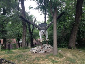 Eagle statue at Almaty Zoo